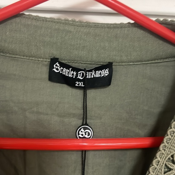 Scarlet Darkness Women's Renaissance Peasant Blouse V Neck Lantern Sleeve NWT - Picture 10 of 12